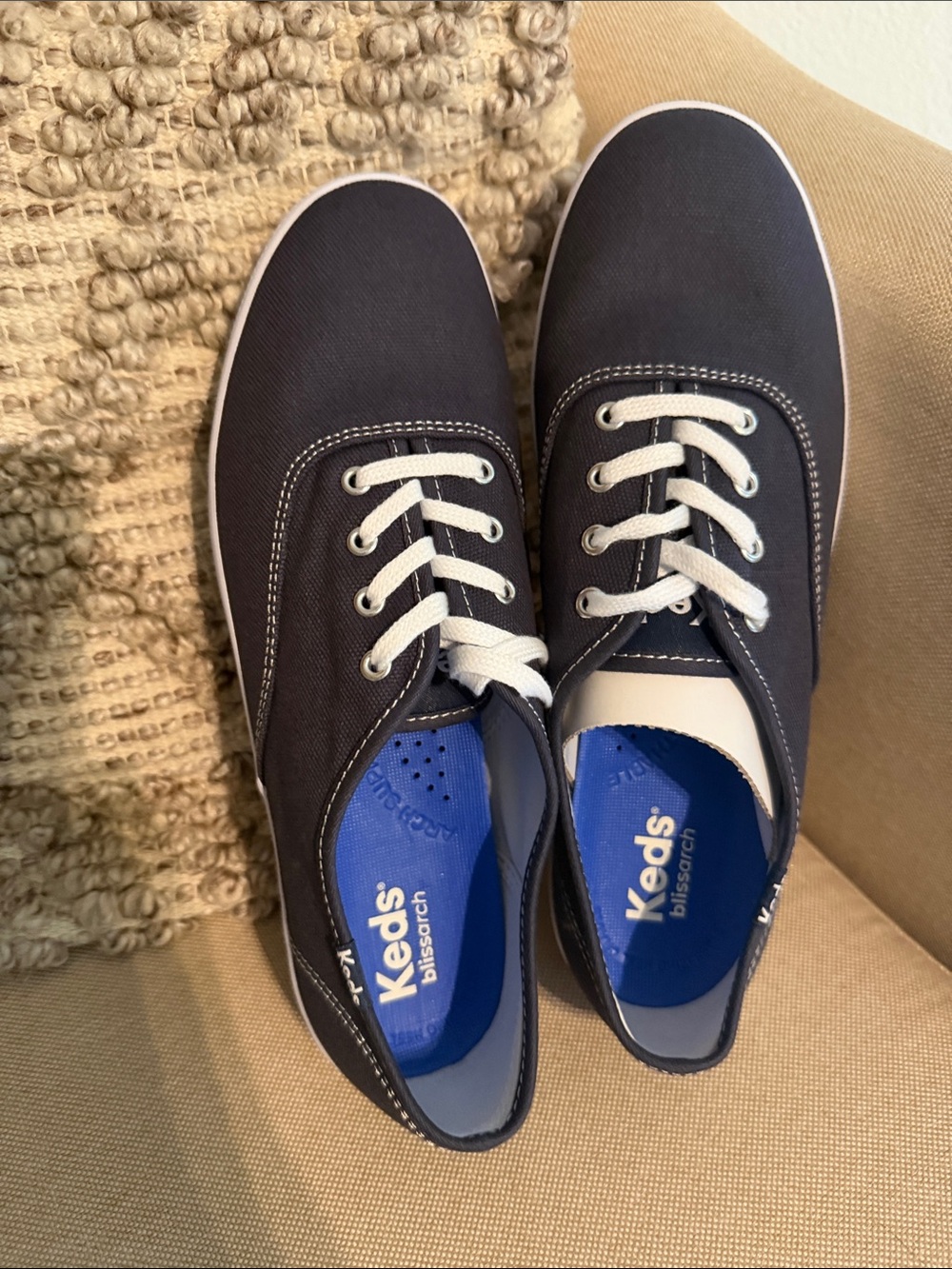 Keds Kids Navy Canvas Sneakers with White Laces